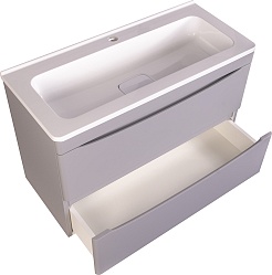 Style Line Мебель для ванной Бергамо Мини 80 подвесная серая Люкс антискрейтч Plus – фотография-8